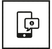 Mobile phone icon with communications bubble. 