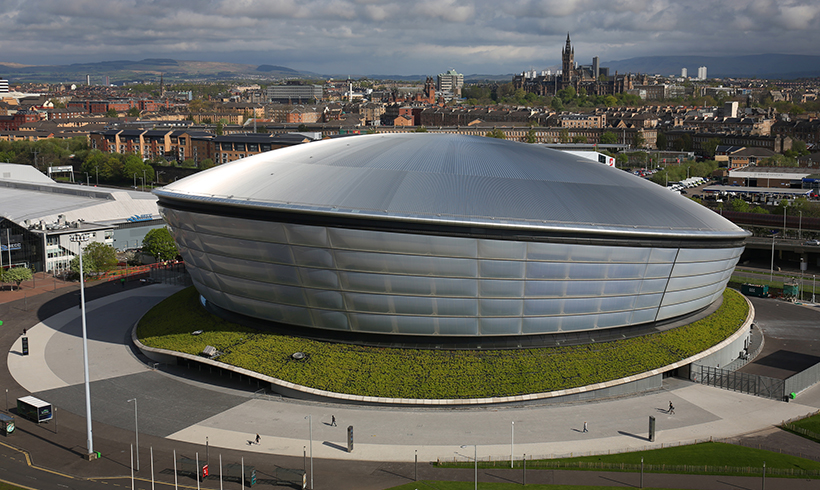 External image of the OVO Hydro from slightly above during daytime