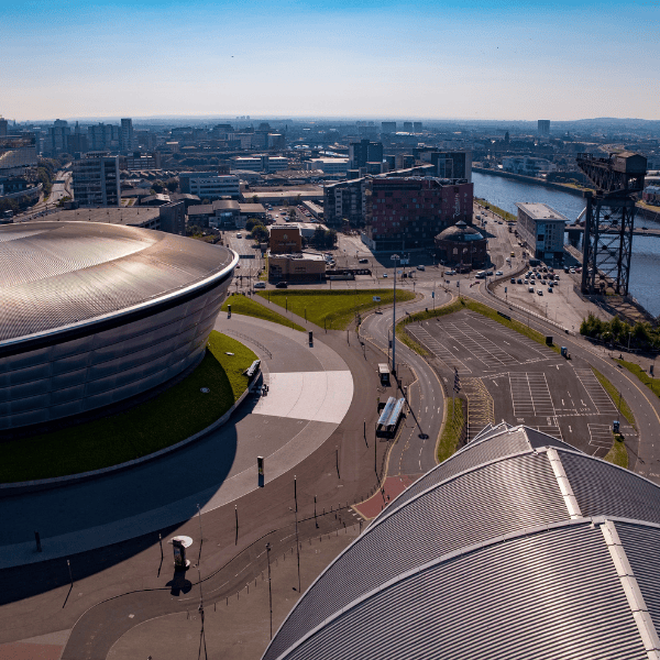 View over the buildings and Clyde.